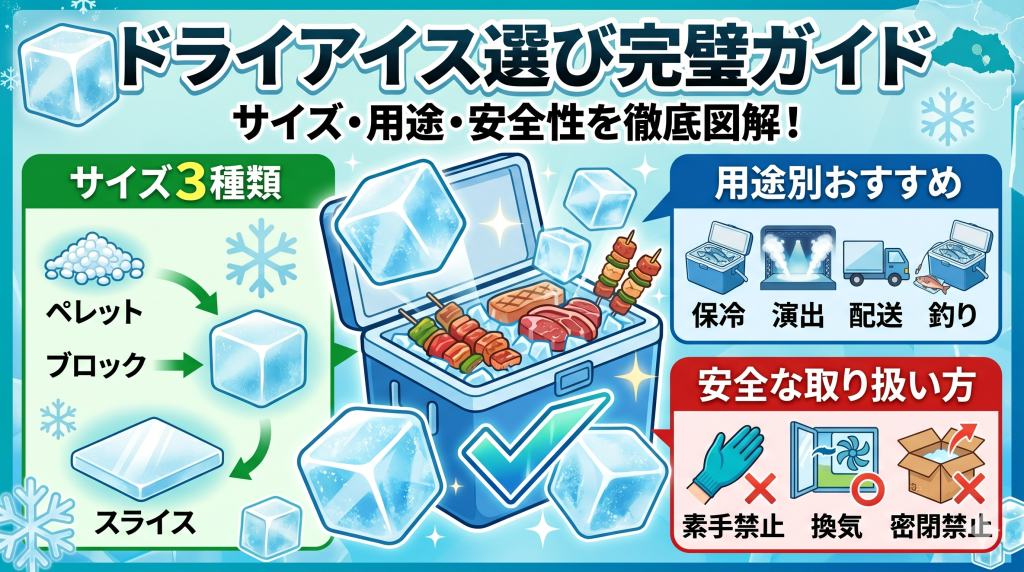 ドライアイス　サイズ　安全性　図解